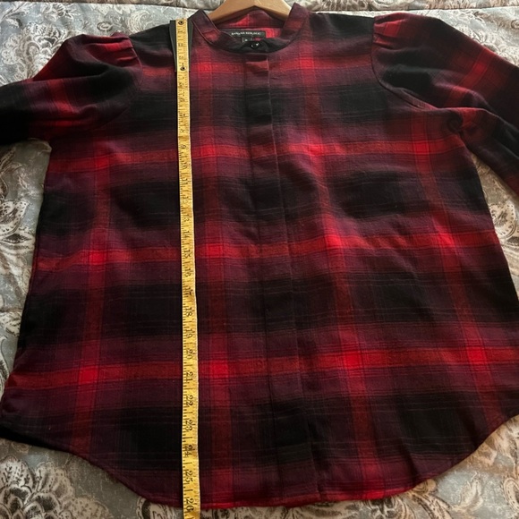 NWT Banana Republic Plaid Flannel Button Down Shirt Bishop Sleeves‎ Sz M - Picture 10 of 14